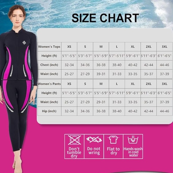 Seaskin Wetsuit Pants for Womens 3mm (XXL) - Pink - Picture 5 of 6